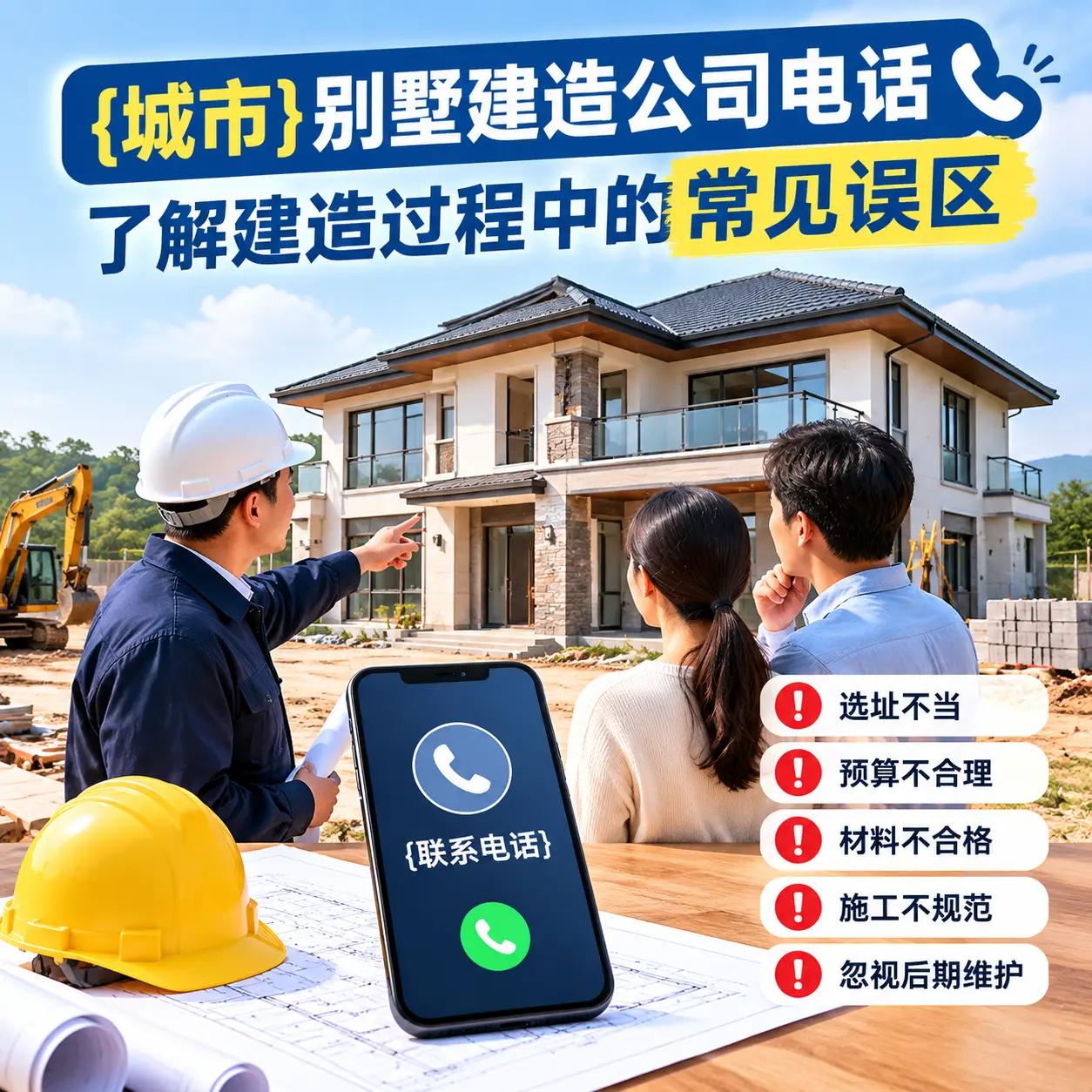黔南别墅建造公司电话,了解建造过程中的常见误区